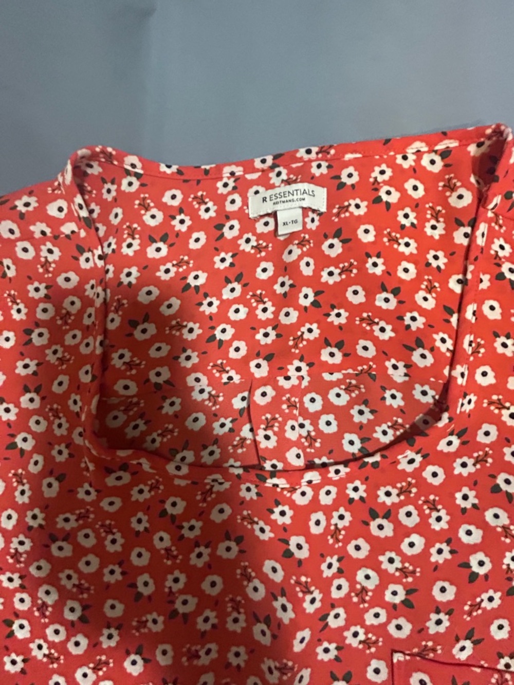 R Essentials Red Floral Blouse